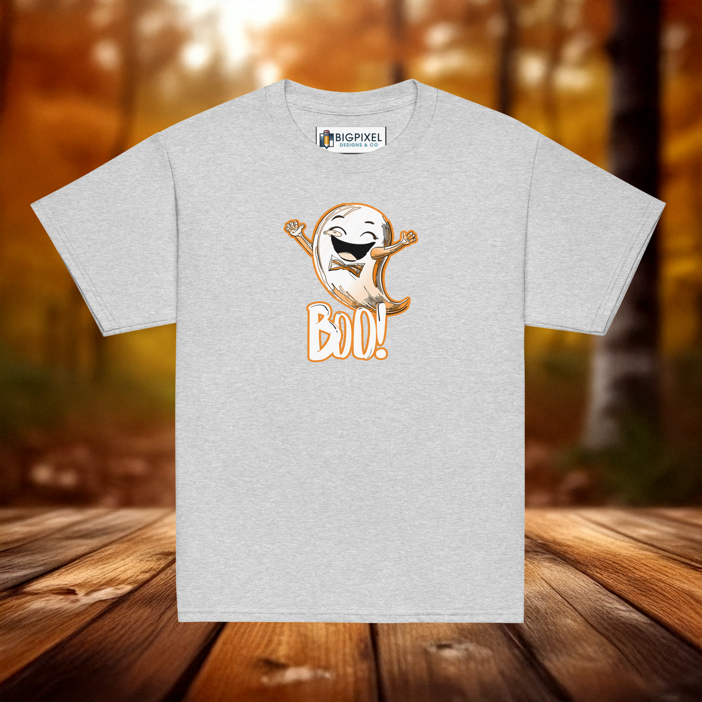 Cute Ghost “Boo!” Halloween T-Shirt for Youth