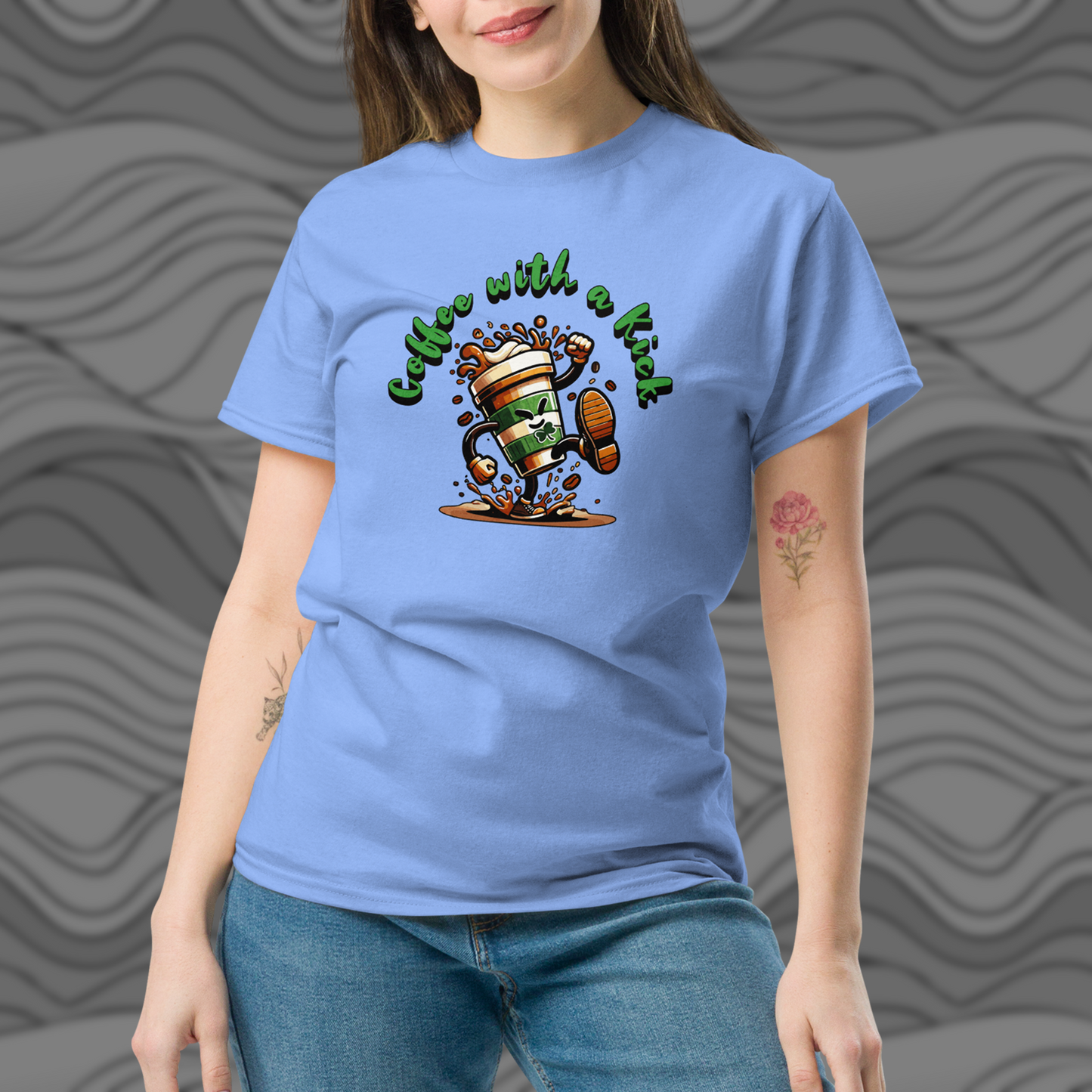 Coffee With A Kick Unisex T-Shirt Fun Gift for Coffee Lovers