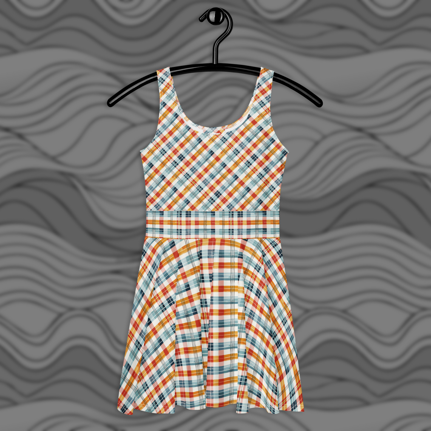 Vintage Plaid Skater Dress Ideal for Summer Parties and Casual Outings