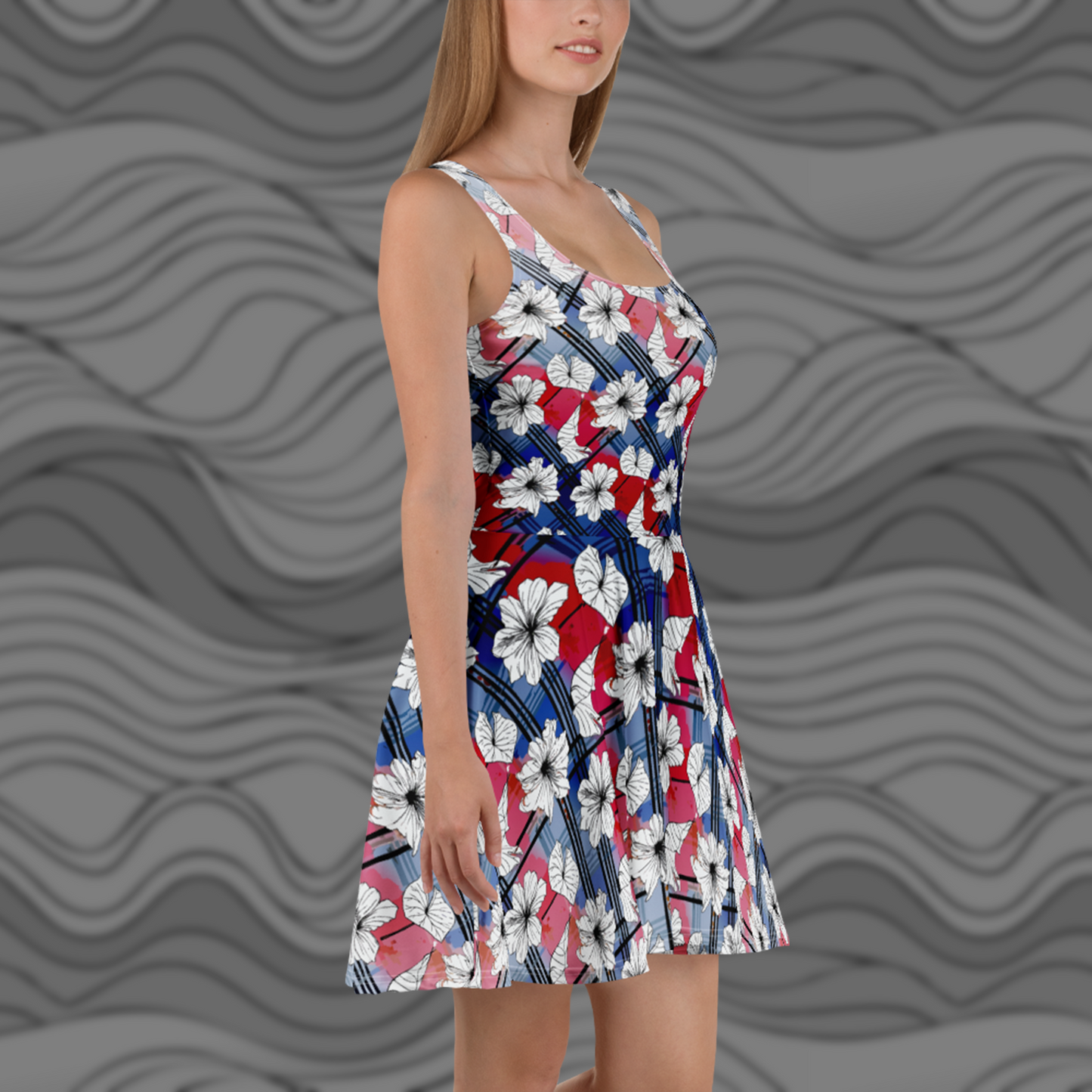 Colorful Floral Skater Dress – Casual & Party Ready