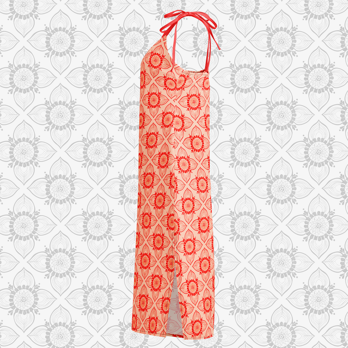 Orchid Grid Floral Midi Dress
