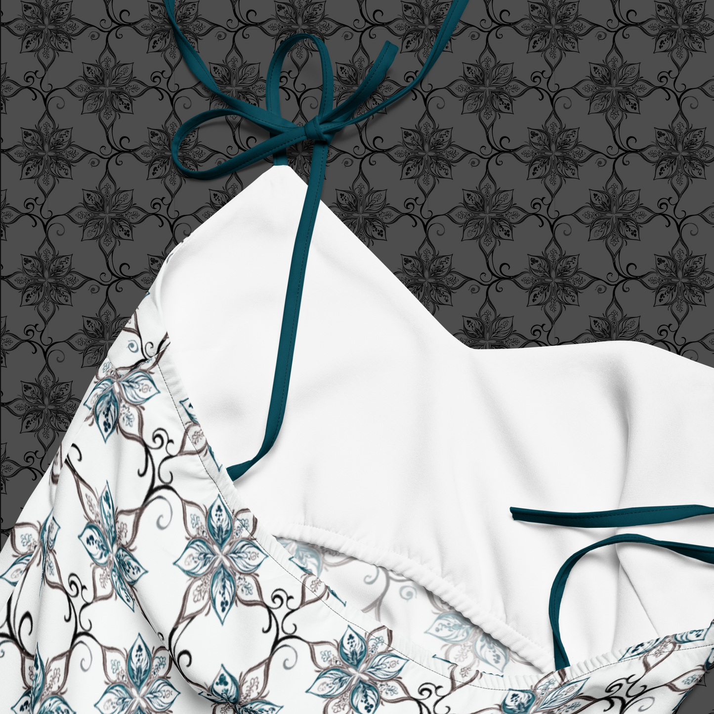 Teal Tapestry Floral Midi Dress