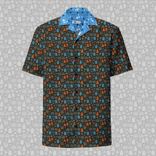 Spooky Scatter Halloween Button-Up Shirt