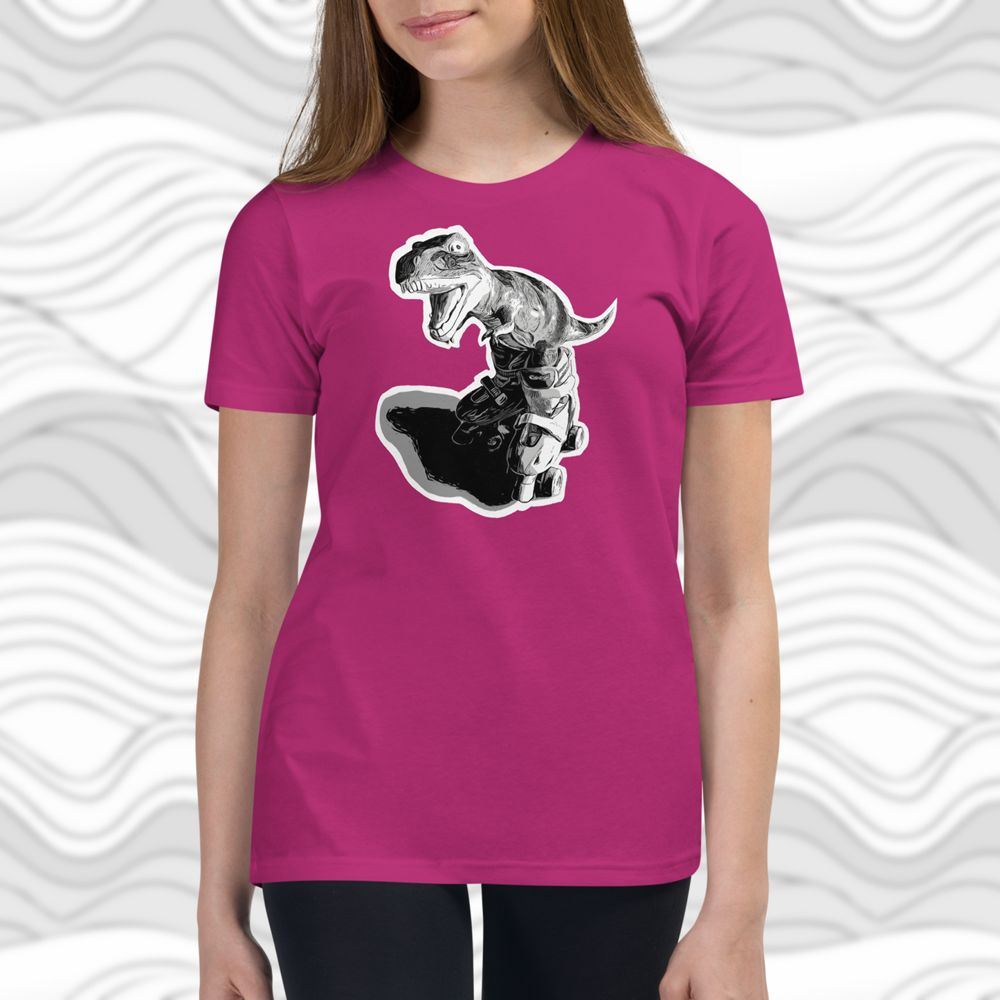 Kids Dinosaur Skating T-Shirt