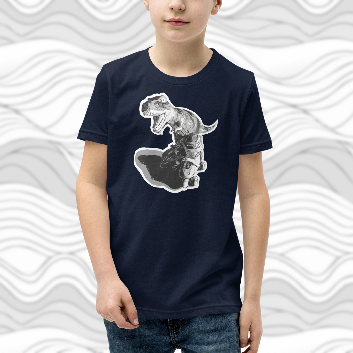 Kids Dinosaur Skating T-Shirt