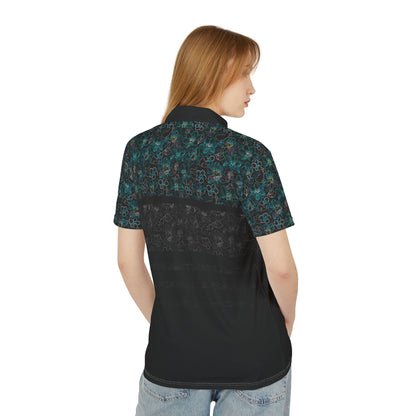 Midnight Floral Glow Polo Shirt for Men