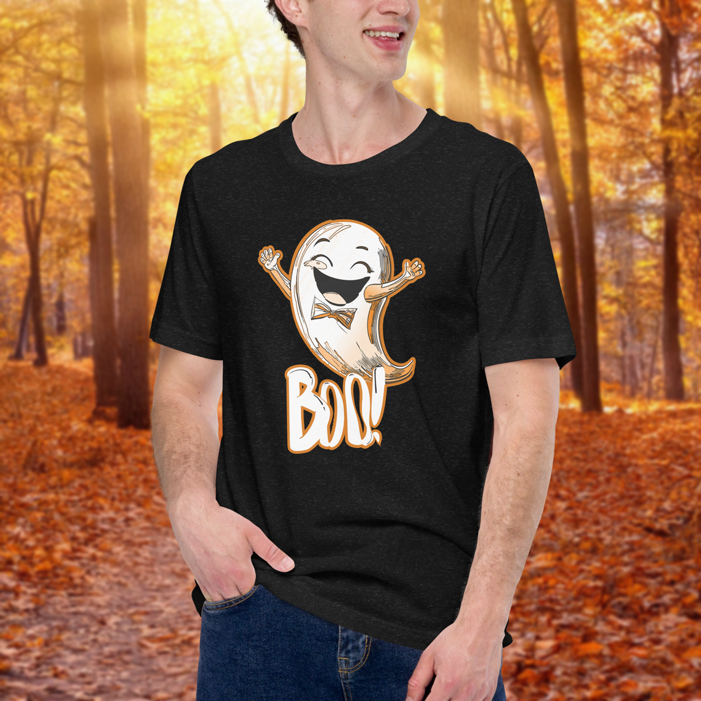 Cute Ghost “Boo!” Unisex Halloween T-Shirt for Men & Women