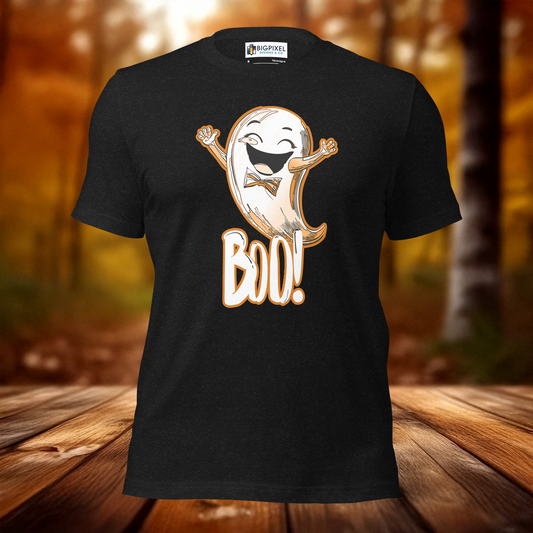 Cute Ghost “Boo!” Unisex Halloween T-Shirt for Men & Women