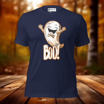Cute Ghost “Boo!” Unisex Halloween T-Shirt for Men & Women