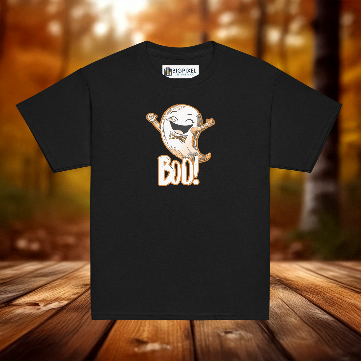 Cute Ghost “Boo!” Halloween T-Shirt for Youth