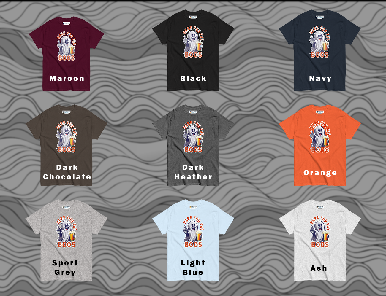 Here for the Boos Unisex Halloween T-Shirt Funny Ghost Design