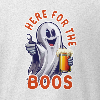 Here for the Boos Unisex Halloween T-Shirt Funny Ghost Design