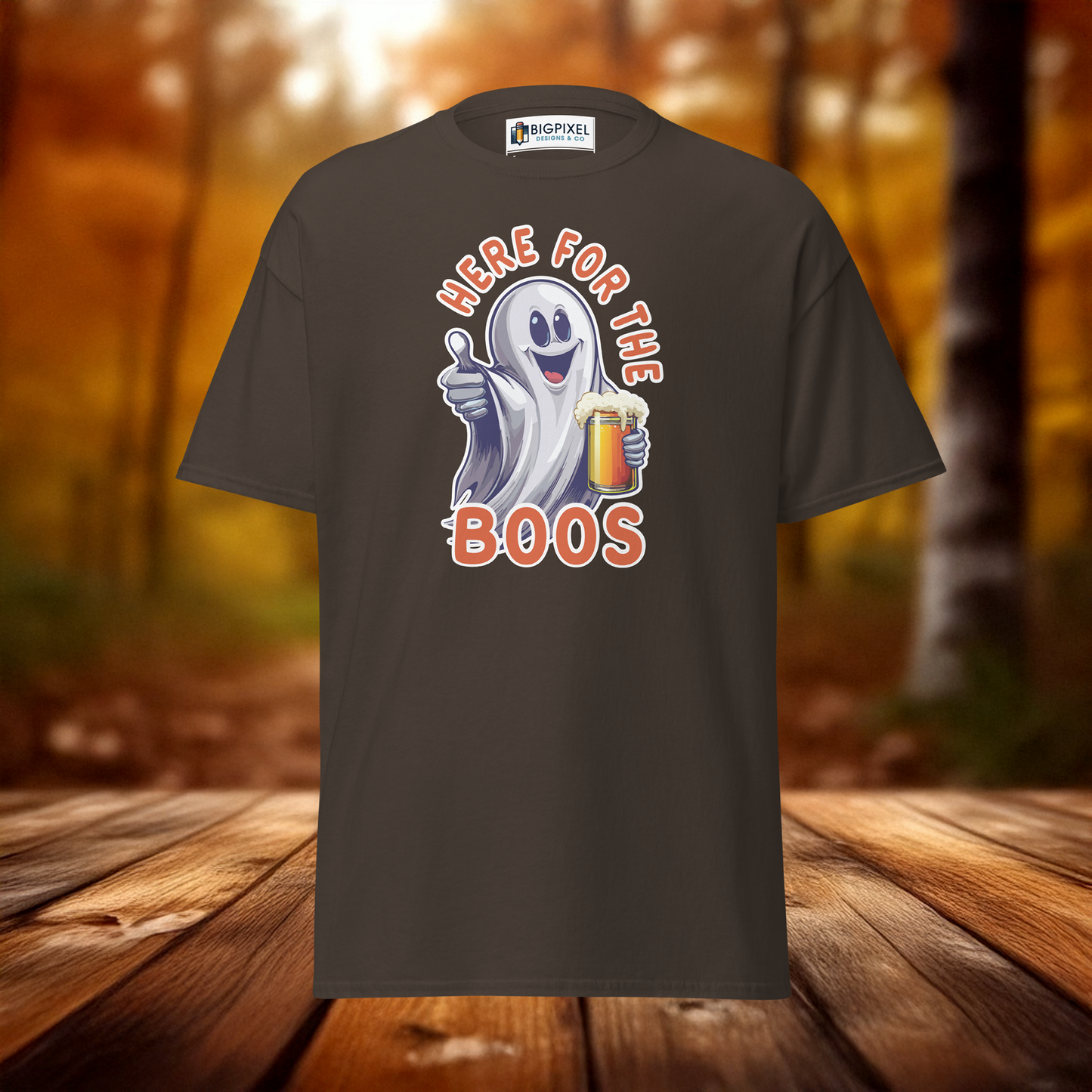 Here for the Boos Unisex Halloween T-Shirt Funny Ghost Design