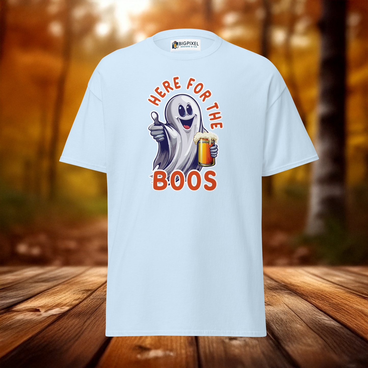 Here for the Boos Unisex Halloween T-Shirt Funny Ghost Design
