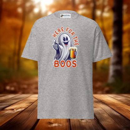 Here for the Boos Unisex Halloween T-Shirt Funny Ghost Design
