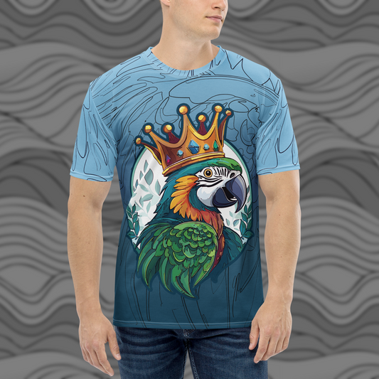 Royal Parrot King Men’s T-Shirt Bold Birdwatcher Gift