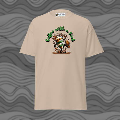 Coffee With A Kick Unisex T-Shirt Fun Gift for Coffee Lovers