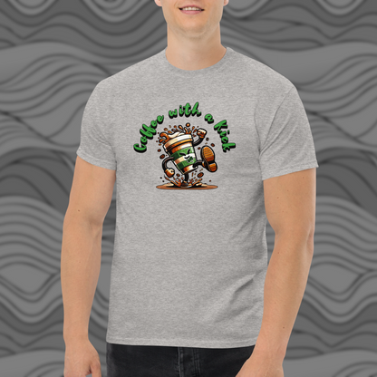 Coffee With A Kick Unisex T-Shirt Fun Gift for Coffee Lovers