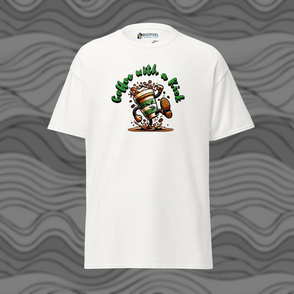 Coffee With A Kick Unisex T-Shirt Fun Gift for Coffee Lovers