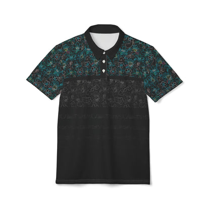 Midnight Floral Glow Polo Shirt for Men