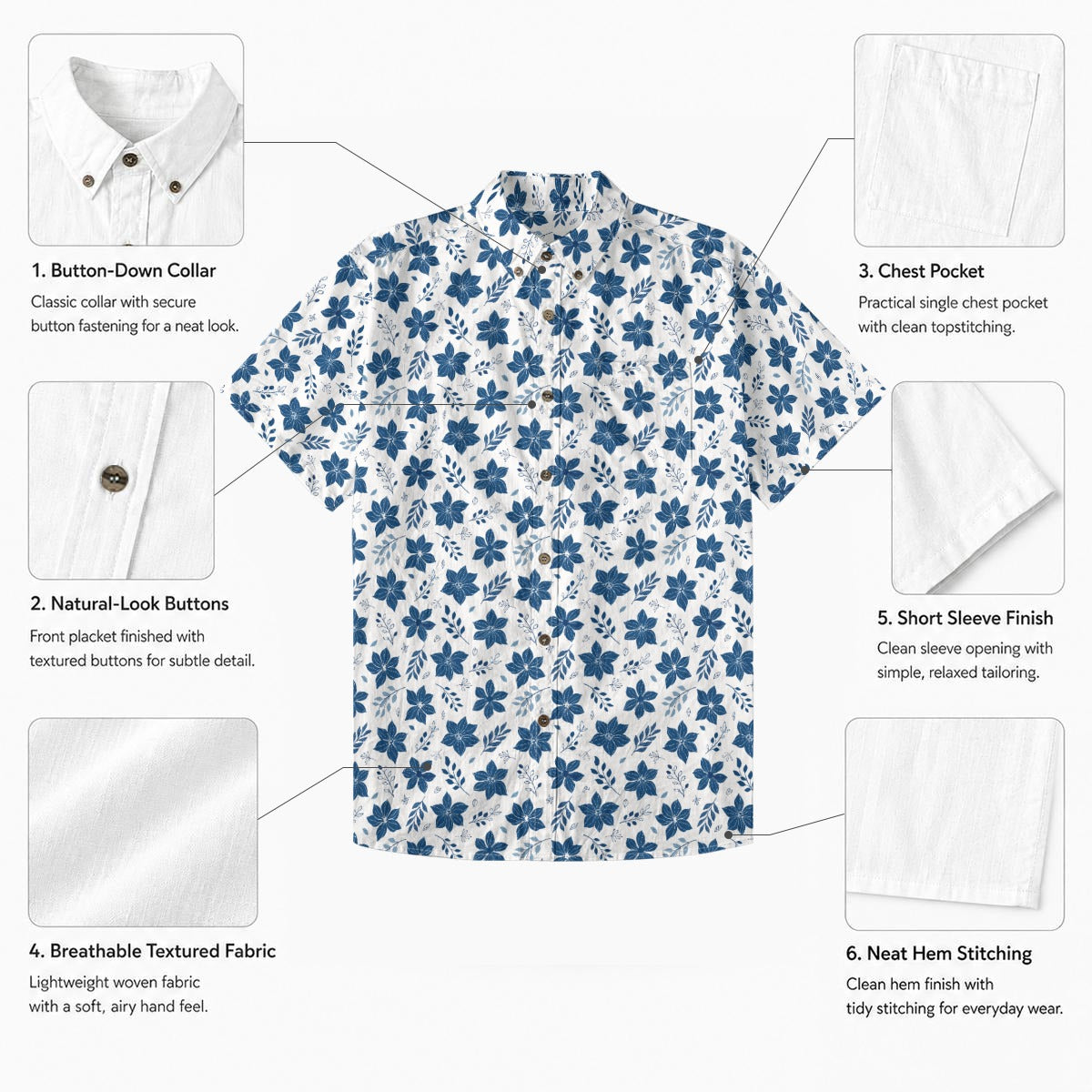 Scattered Florals Button-Up Shirt