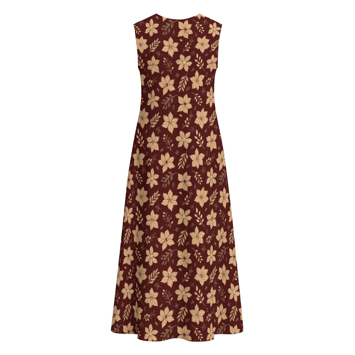 All-Over Print Women's Sleeveless Dress With Pocket|140GSM Slub Cotton