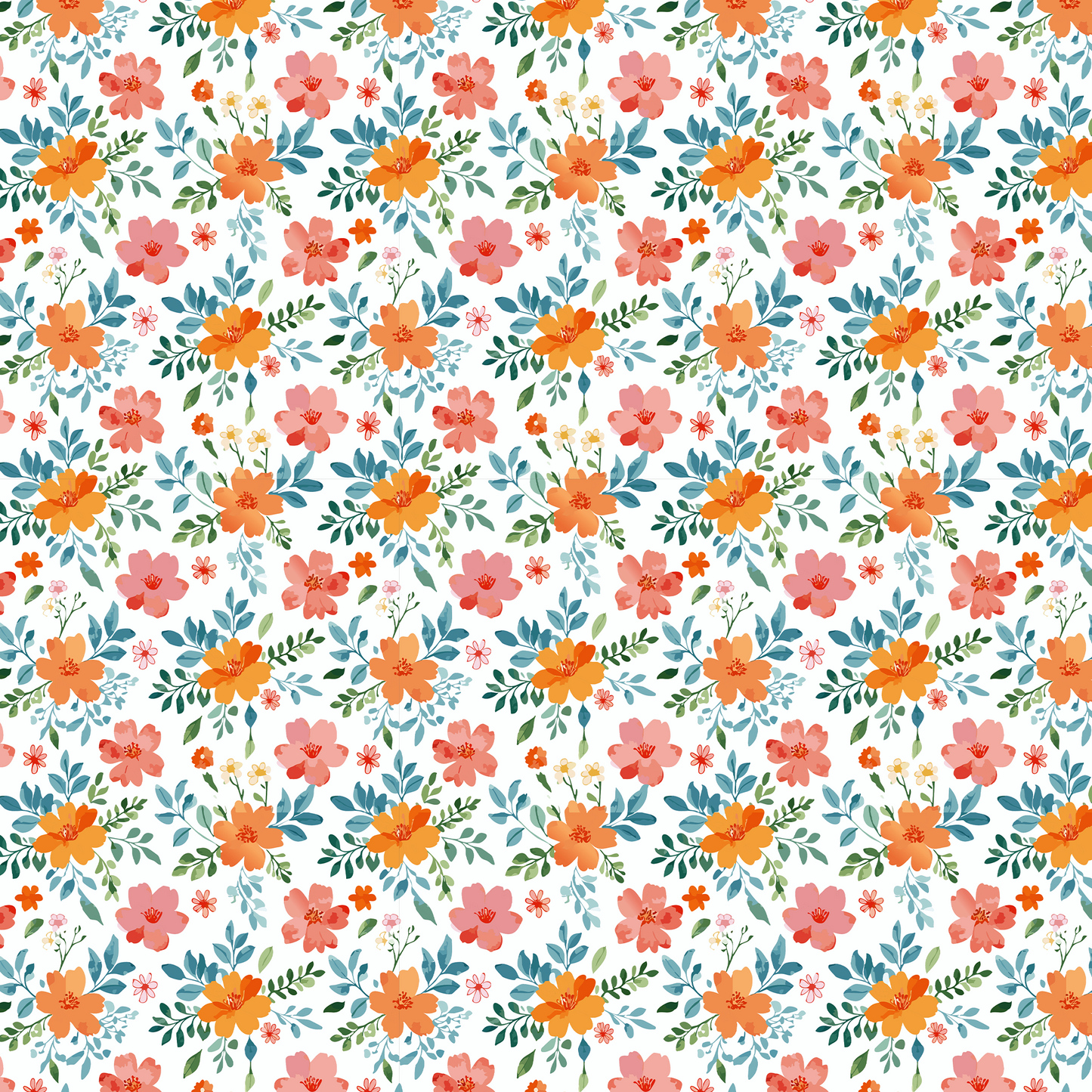 Tropical Blush Floral Midi Dress with Pockets