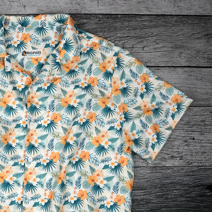 Lush Hibiscus Button Up Shirt