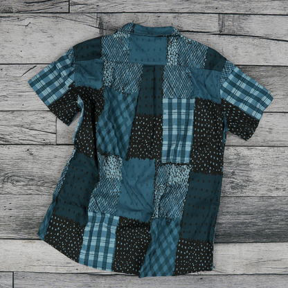 Classic Patchwork Button-Up Shirt