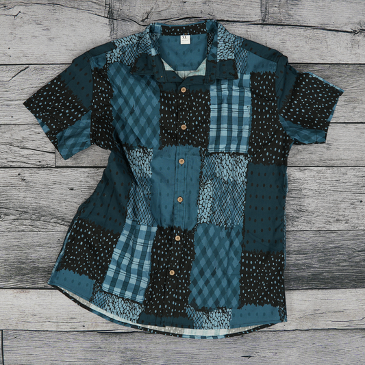 Classic Patchwork Button-Up Shirt