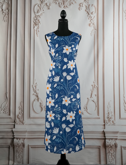 Daisy Vine Sleeveless Dress With Pocket