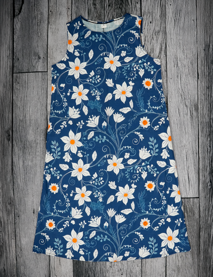 Daisy Vine Sleeveless Dress With Pocket