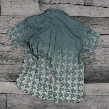 Diagonal Twill Button-Up Shirt