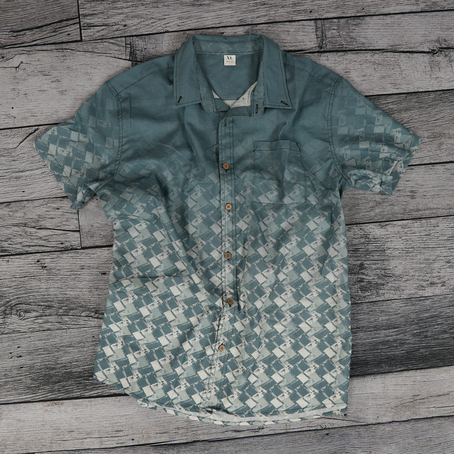 Diagonal Twill Button-Up Shirt