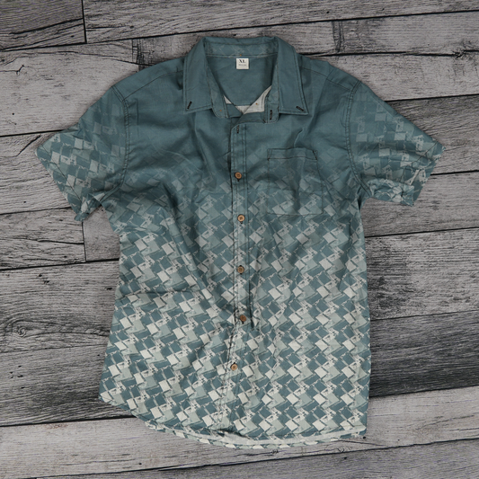 Diagonal Twill Button-Up Shirt