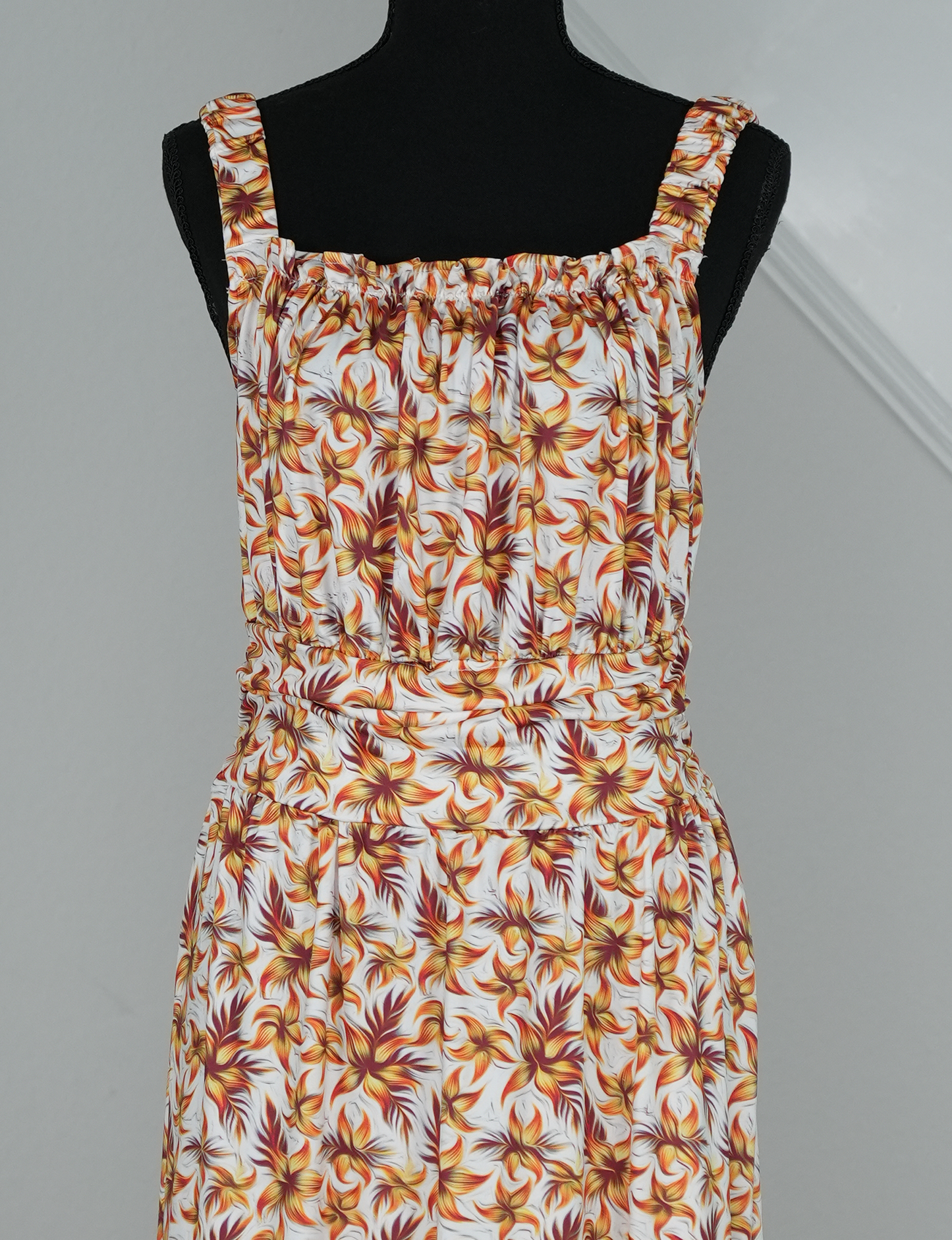 Golden Hush Ruffle Hem Dress