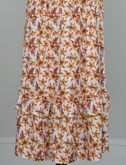 Golden Hush Ruffle Hem Dress