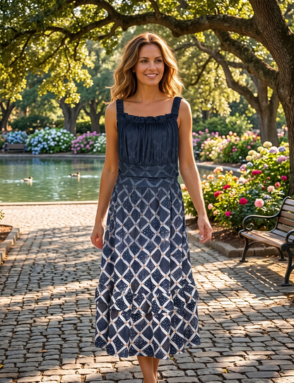 Loose Weave Ruffle Hem Dress