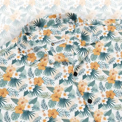 Lush Hibiscus Button Up Shirt