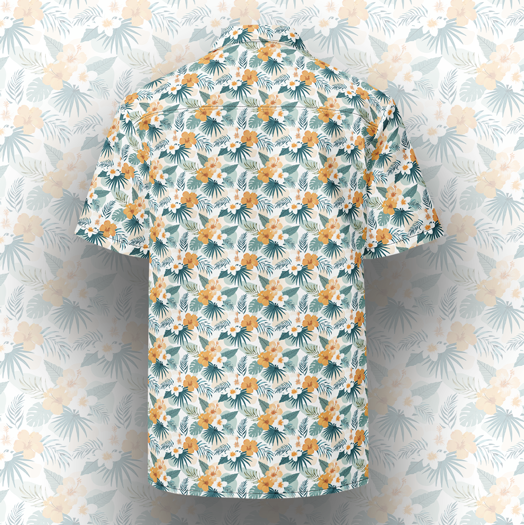 Lush Hibiscus Button Up Shirt