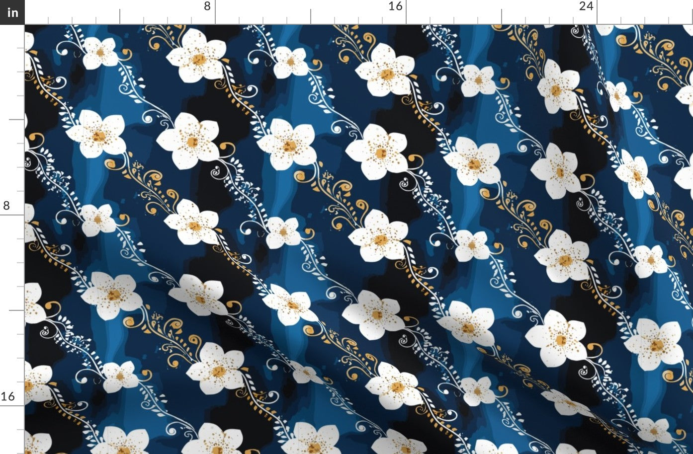 Midnight Blossom Fabric Fat Quarter
