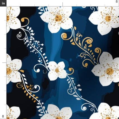 Midnight Blossom Fabric