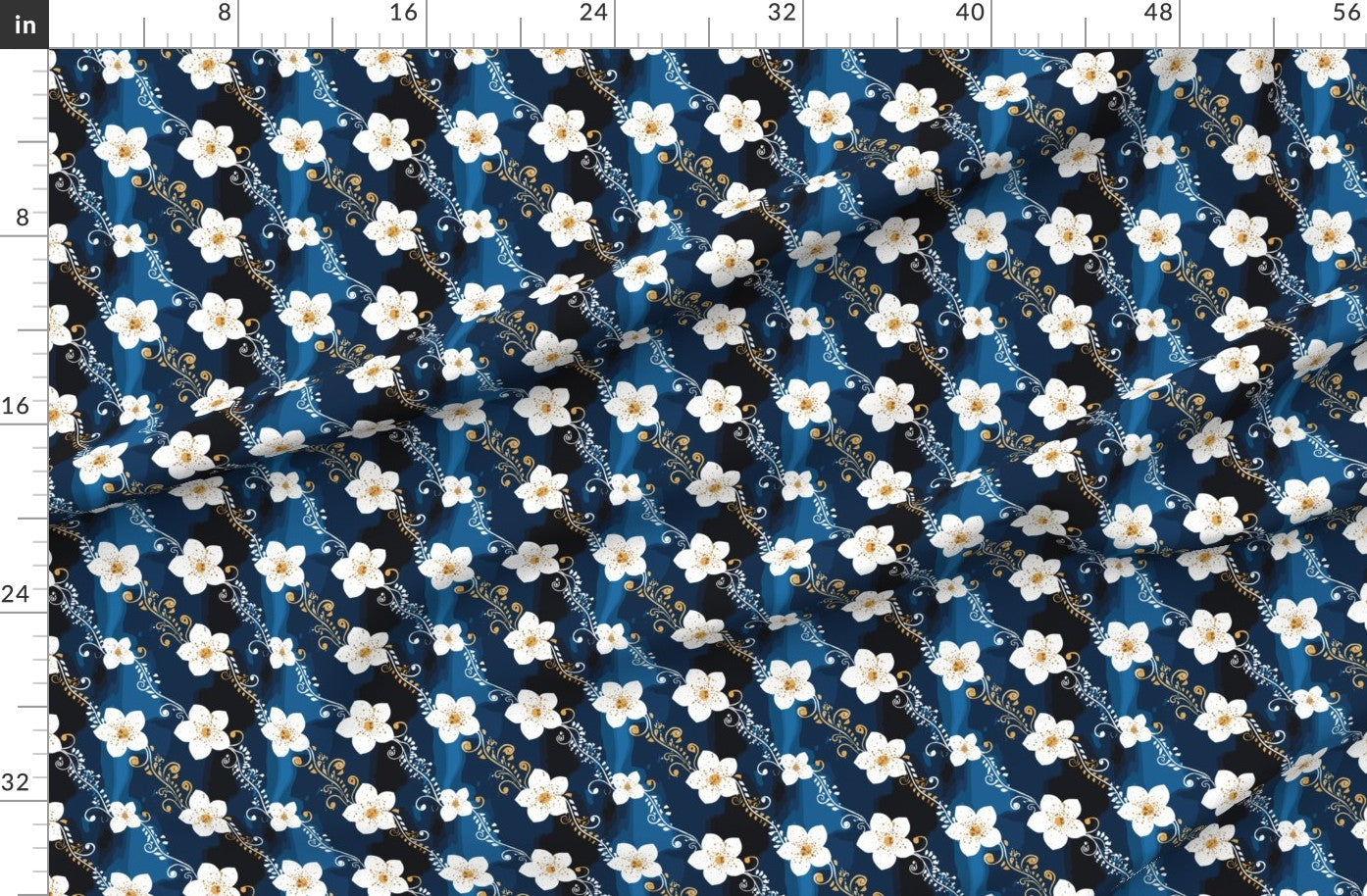 Midnight Blossom Fabric Yard