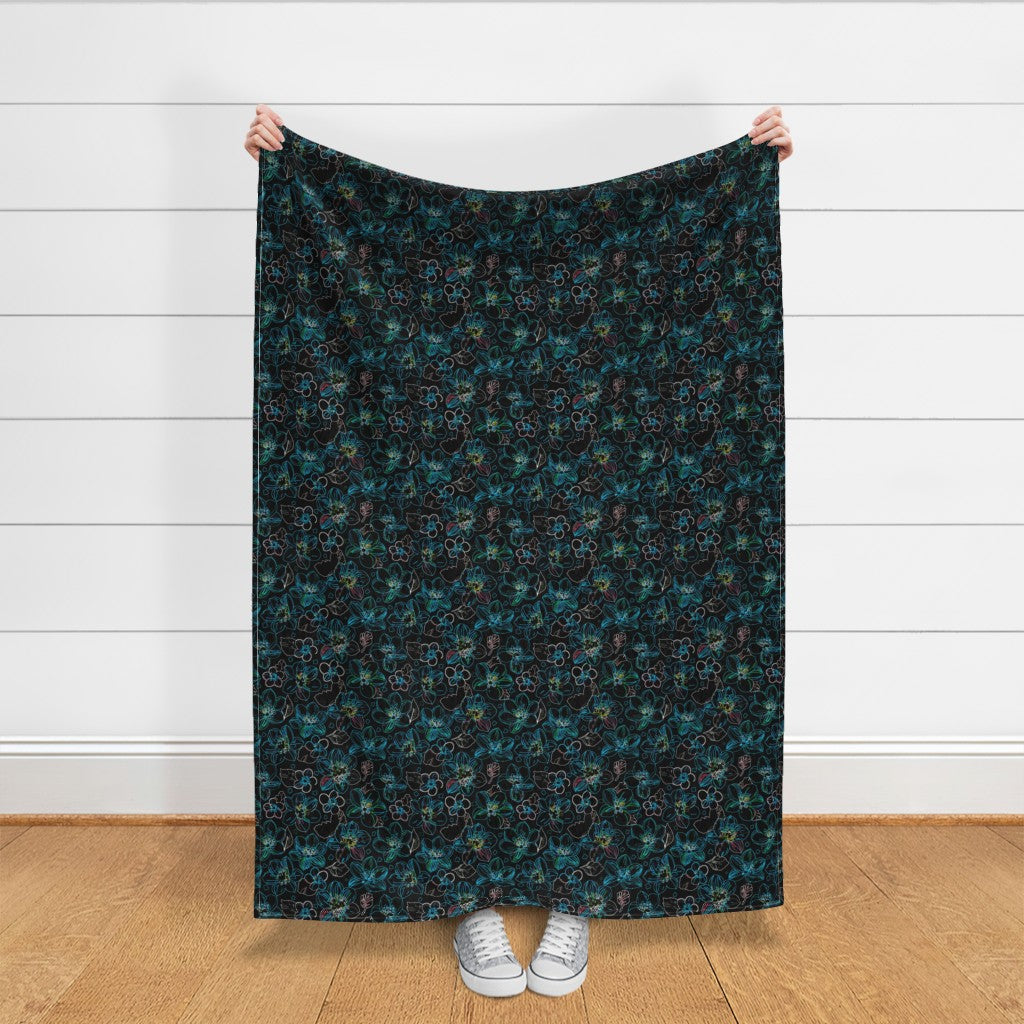 Midnight Floral Glow Fabric