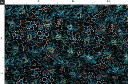 Midnight Floral Glow Fabric