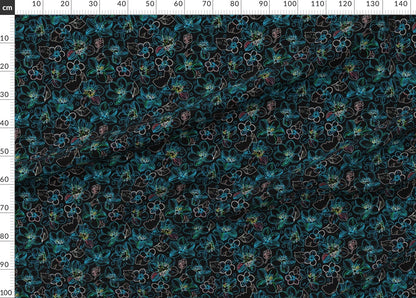 Midnight Floral Glow Fabric