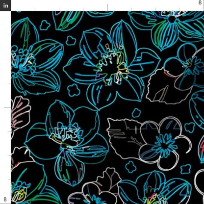 Midnight Floral Glow Fabric