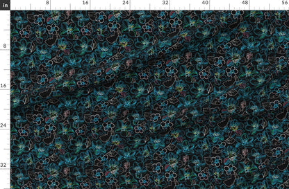 Midnight Floral Glow Fabric