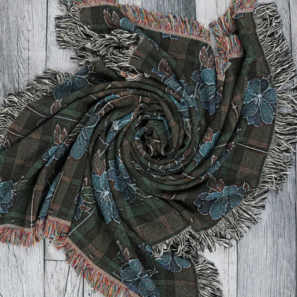 Plaid and Bloom Woven Blanket