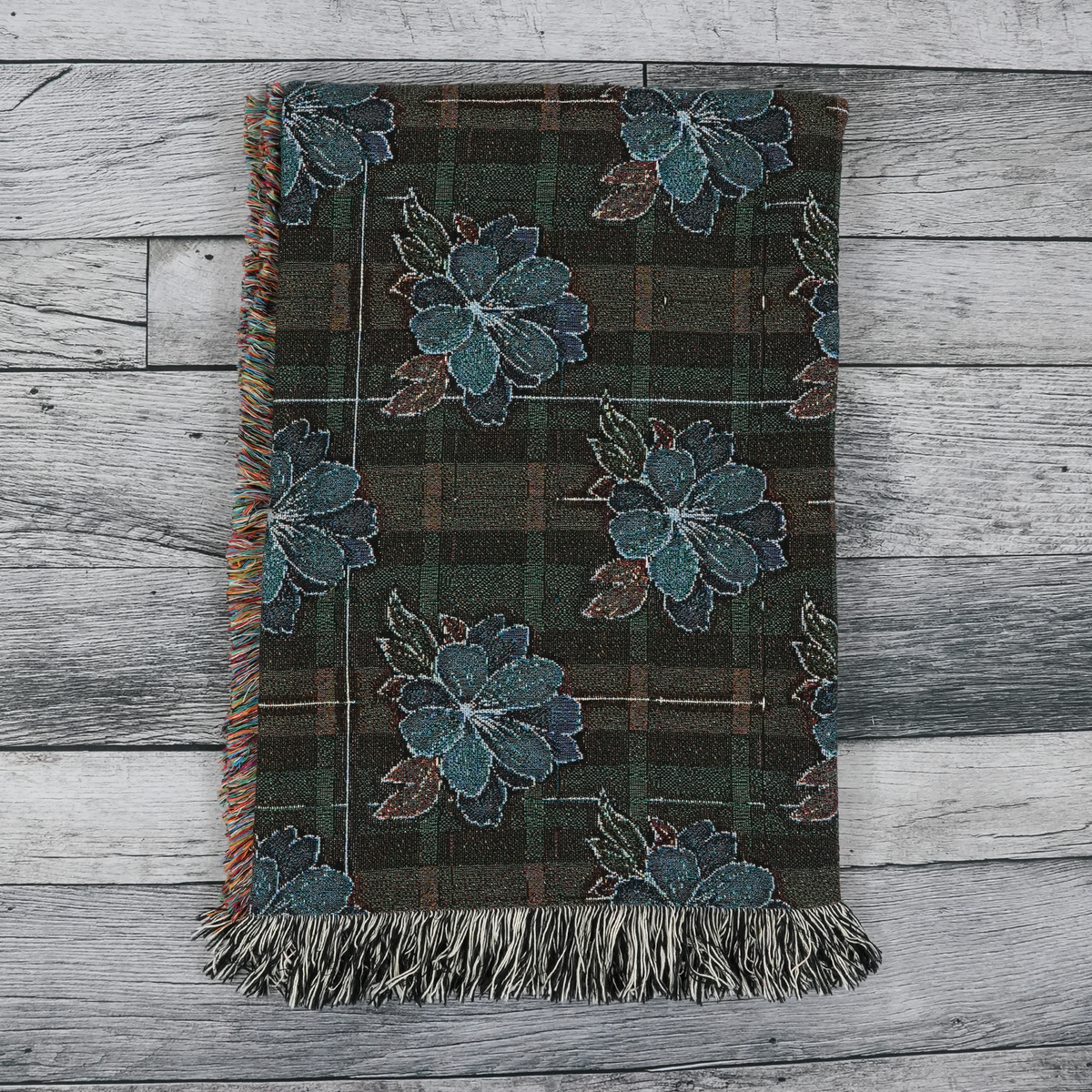 Plaid and Bloom Woven Blanket